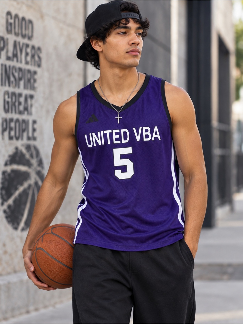 Adidas Reversible Basketball Jersey United VBA Phair #5 Medium